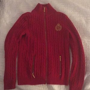 Ralph Lauren Cable Knit Zip-up  Sweater